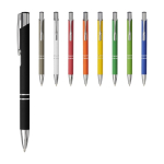 Aluminium pen with soft-touch coating, black ink black colour