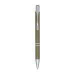 Aluminium pen with soft-touch coating, black ink dark green colour