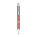 Aluminium pen with soft-touch coating, black ink salmon colour