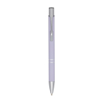 Aluminium pen with soft-touch coating, black ink lilac colour