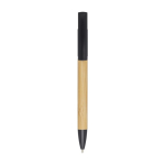 Bamboo pen with built-in phone stand, black ink black colour