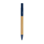 Bamboo pen with built-in phone stand, black ink navy-blue colour