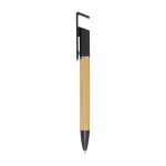 Bamboo pen with built-in phone stand, blue ink black colour