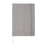 Hardcover notebook with recycled cotton cover, A5, ruled pages grey colour