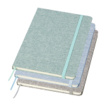 Hardcover notebook with recycled cotton cover, A5, ruled pages grey colour