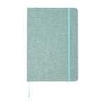 Hardcover notebook with recycled cotton cover, A5, ruled pages pastel green colour