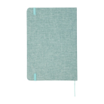 Hardcover notebook with recycled cotton cover, A5, ruled pages pastel green colour