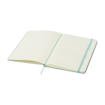 Hardcover notebook with recycled cotton cover, A5, ruled pages pastel green colour