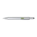 Multifunction recycled aluminium pen, silver, black ink silver colour