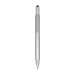 Multifunction recycled aluminium pen, silver, black ink silver colour