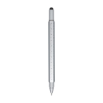 Multifunction recycled aluminium pen, silver, black ink silver colour