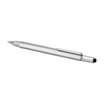 Multifunction recycled aluminium pen, silver, black ink silver colour