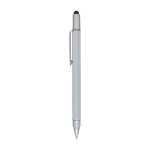 Multifunction recycled aluminium pen, silver, black ink silver colour