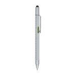 Multifunction recycled aluminium pen, silver, black ink silver colour