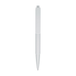 Recycled plastic pen with steel spring, black ink white colour