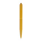 Recycled plastic pen with steel spring, black ink yellow colour