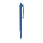 Recycled plastic pen with steel spring, blue ink blue colour