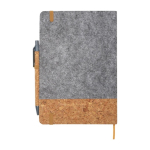 Hardcover notebook made of recycled cork and felt, A5, ruled pages natural colour