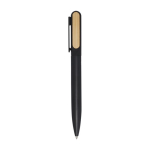 Recycled aluminium pen with bamboo section, black ink black colour