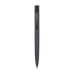 Recycled aluminium and plastic pen with clip, black ink taupe grey colour