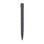 Recycled aluminium and plastic pen with clip, blue ink taupe grey colour