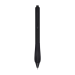 Recycled plastic pen with rubberized body, black ink black colour