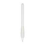 Recycled plastic pen with rubberized body, black ink transparent white colour