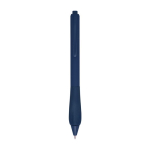 Recycled plastic pen with rubberized body, black ink navy-blue colour