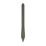 Recycled plastic pen with rubberized body, black ink dark green colour