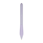 Recycled plastic pen with rubberized body, black ink lilac colour