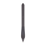 Recycled plastic pen with rubberized body, black ink taupe grey colour