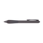 Recycled plastic pen with rubberized body, blue ink taupe grey colour