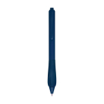 Recycled plastic pen with rubberized body, blue ink