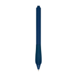 Recycled plastic pen with rubberized body, blue ink