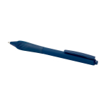 Recycled plastic pen with rubberized body, blue ink