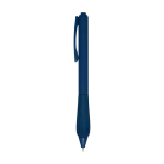 Recycled plastic pen with rubberized body, blue ink