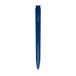 Recycled plastic pen with stainless steel tip, blue ink blue colour