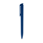 Recycled plastic pen with stainless steel tip, blue ink blue colour