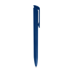 Recycled plastic pen with stainless steel tip, blue ink blue colour