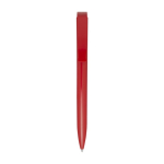 Recycled plastic pen with stainless steel tip, blue ink red colour