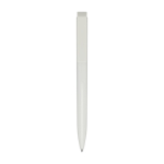 Recycled plastic pen with stainless steel tip, blue ink white colour