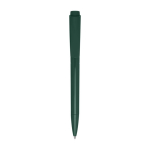 Recycled plastic pen with long-lasting ink, blue ink dark green colour