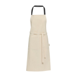 Recycled cotton apron with colored neck strap, 200 g/m² black colour