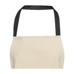 Recycled cotton apron with colored neck strap, 200 g/m² black colour