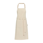 Recycled cotton apron with colored neck strap, 200 g/m² ivory colour