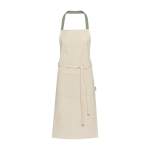 Recycled cotton apron with colored neck strap, 200 g/m² pastel green colour