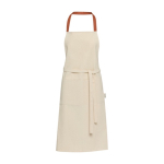 Recycled cotton apron with colored neck strap, 200 g/m² salmon colour