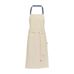 Recycled cotton apron with colored neck strap, 200 g/m² petrol blue colour