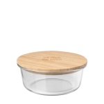 Borosilicate glass salad bowl with bamboo lid, 750 ml