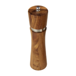 Ceramic pepper or salt grinder with wooden layer wood colour